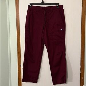 Landau Burgundy Scrub Bottoms With Elastic Waistband and Drawstring Size SMD